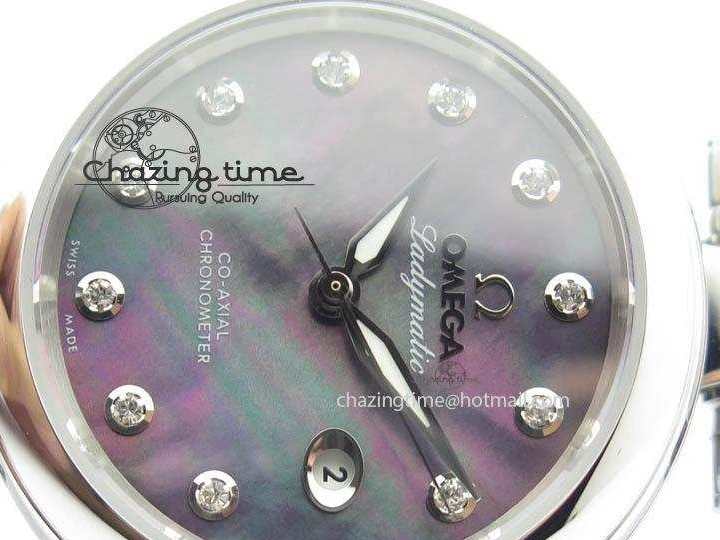 0106 De Ville Lady 34mm SS V6F 1:1 Best Edition Black MOP Dial On SS Bracelet SEIKO NH05A UrbanStyle 8152